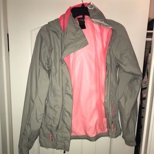 Pink and gray north face windbreaker size small
